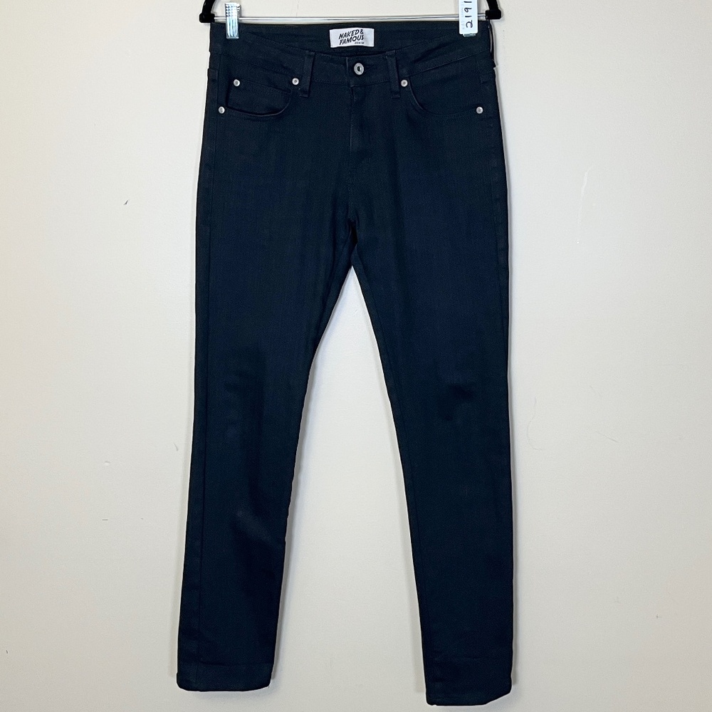 Naked & Famous Skinny Guy Stretch Jeans - Men's Size 32*31 (Fit 30*31) - Black